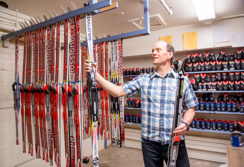 Tom with skis