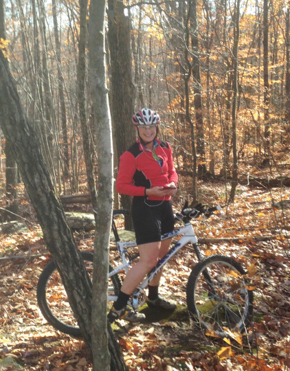 Mary on mountain bike