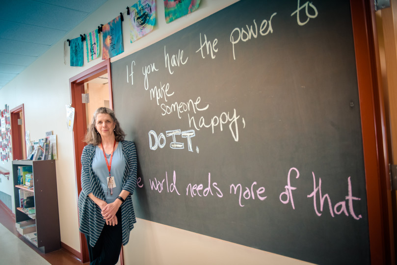 Susan at blackboard