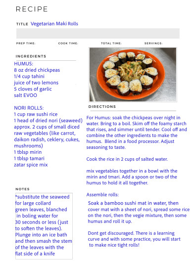 vegetarian maki rolls