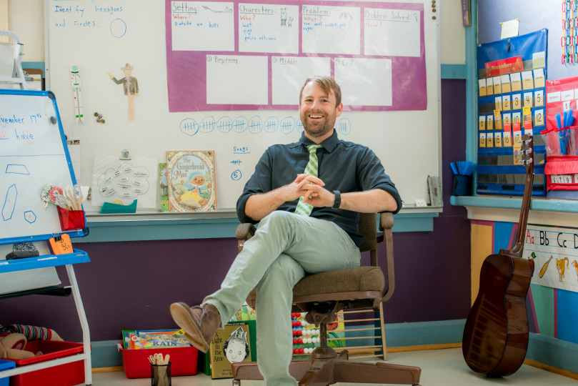 Josh Martin in classroom