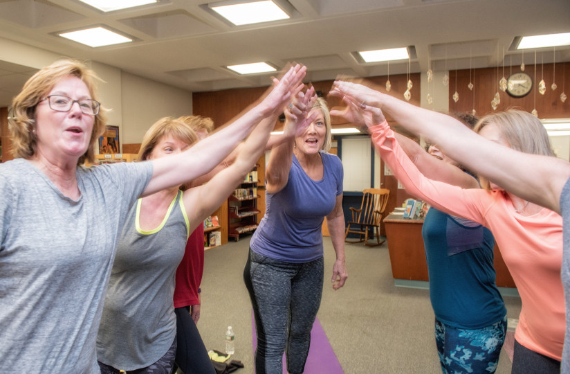 Laurie Wilcox and exercise group