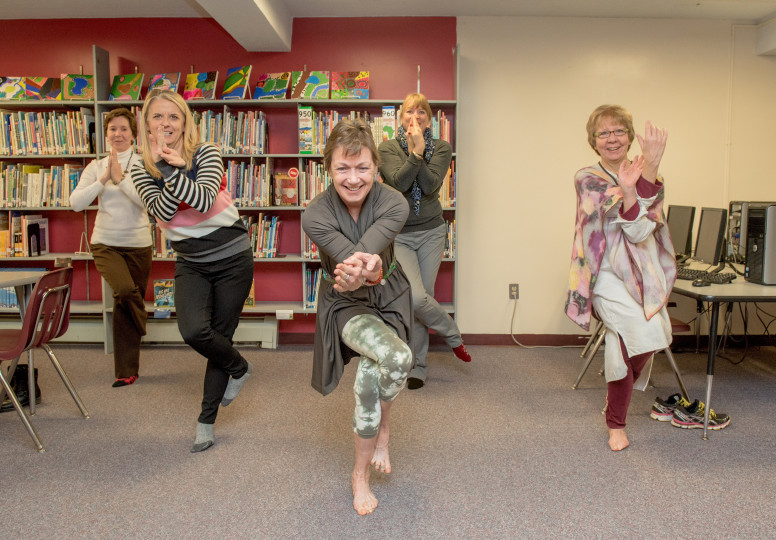 Linda Mitchell and staff yoga