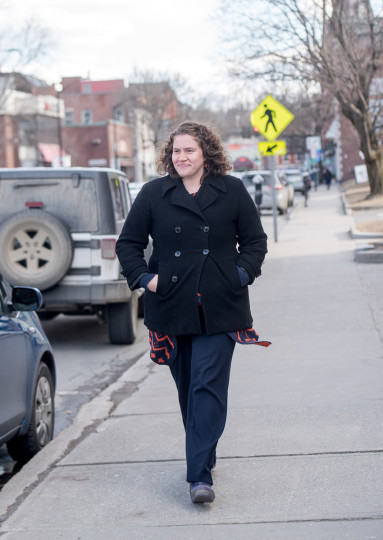 Maribeth walking in Brattleboro v2