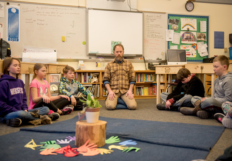 Andrew with Mindfulness student