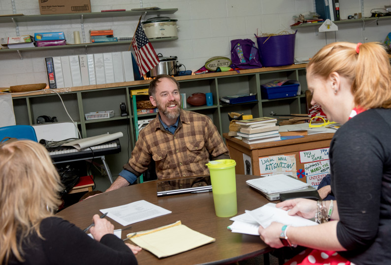 Andrew with teachers