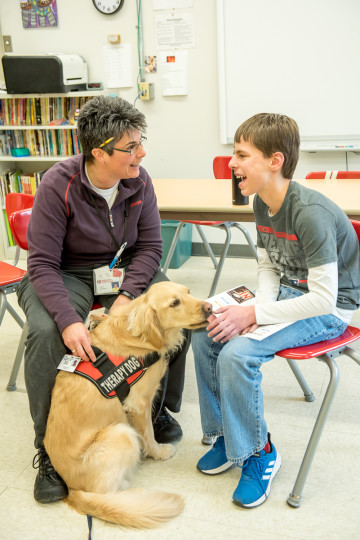 lisaB with student and dog