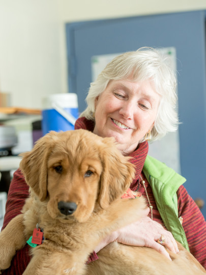 Shirley with peaches in arms